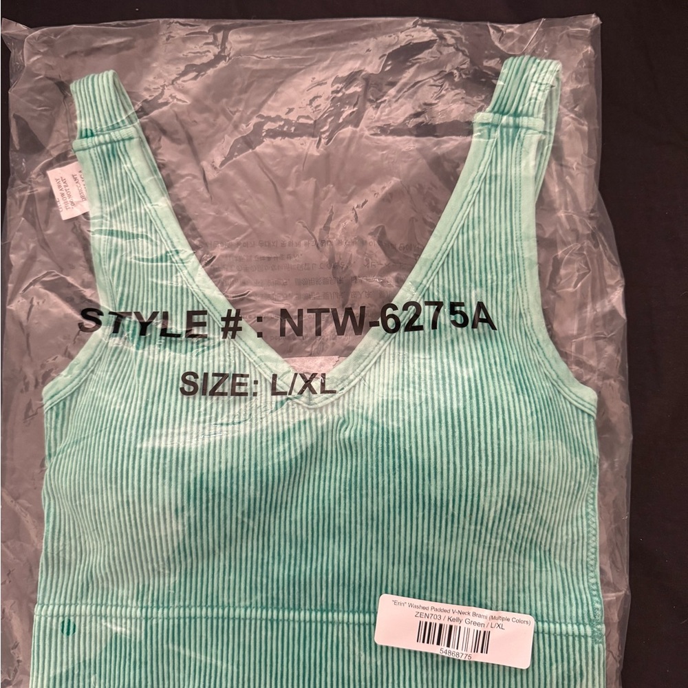 Green Ribbed Tank Top